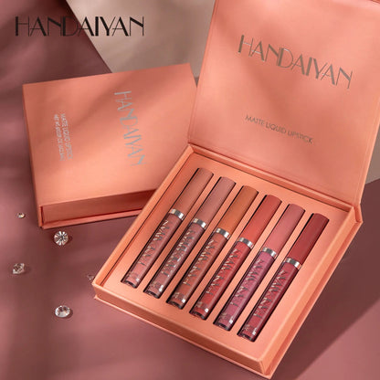 Sexy Lips Handaiyan Set de 6 Pintalabios Color Mate ¡Labios 80% mas gruesos sin AH!💋 - [PROMOCIÓN DISPONIBLE SOLO HOY]