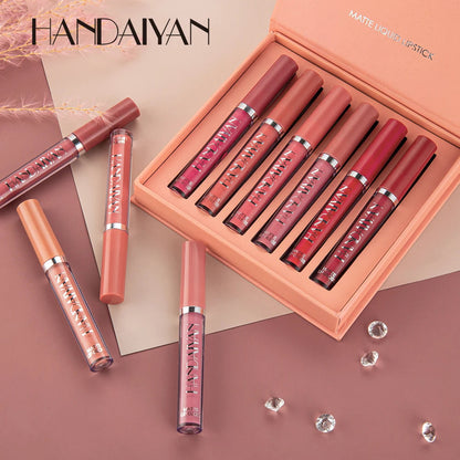 Sexy Lips Handaiyan Set de 6 Pintalabios Color Mate ¡Labios 80% mas gruesos sin AH!💋 - [PROMOCIÓN DISPONIBLE SOLO HOY]