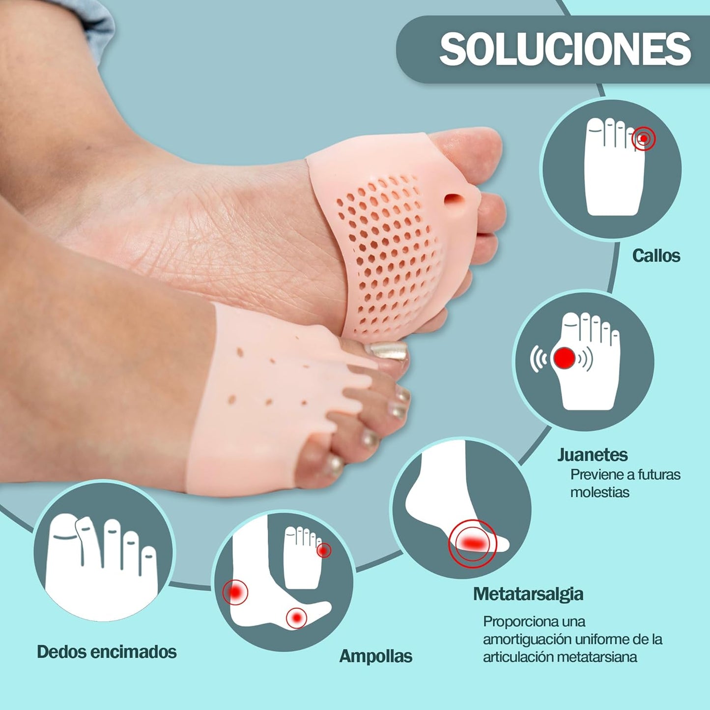 TheraToes Almohadillas Terapéuticas con Separador de Dedos - [PROMOCIÓN DISPONIBLE SOLO HOY]