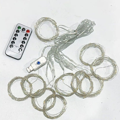 CortinaLumina Cortina de Luces Navideñas con control remoto 120 LEDS - [PROMOCIÓN DISPONIBLE SOLO HOY]