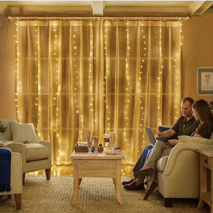 CortinaLumina Cortina de Luces Navideñas con control remoto 120 LEDS - [PROMOCIÓN DISPONIBLE SOLO HOY]