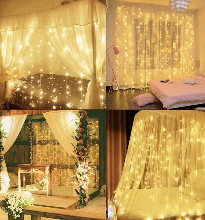CortinaLumina Cortina de Luces Navideñas con control remoto 120 LEDS - [PROMOCIÓN DISPONIBLE SOLO HOY]